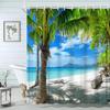 Seashell Shower Curtain Summer Beach Starfish On The Coastal For Bathroom Curtain Polyester Fabric Bathroom Accessories Set
