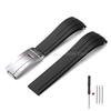 Curved End Rubber Watch Strap 20mm 21mm 22mm for Rolex for Water Ghost Folding Buckle Bracelet Waterproof Silicone Wrist Band
