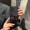 Cute Black Cat Pattern Phone Case For Samsung Galaxy S25 Ultra S24 S23 FE S22 Plus S21S20 A54 A55 A35A15 Soft Silicone Cover