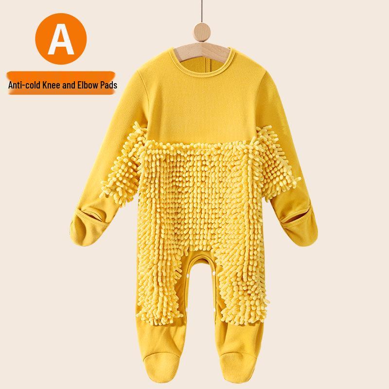 

Дитячий костюм-швабра для повзання: Комбінезон для чищення підлоги зі захистом від плям для немовлят та малюків - Ідеально для осені та зими 80cm