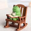 Japanese Resin Accessories Cute Mini Frog Rocking Chair For Room Office Car and Desktop Decoration