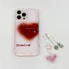 Korean Cute Gradient Love Heart Pendant Phone Case For Iphone 14 13 12 Pro Max 11 Clear Wave Eage Shockproof Soft Cover Funda
