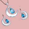 London Blue Topaz Gemstone Mother's Day Jewelry Pendant Earring Set
