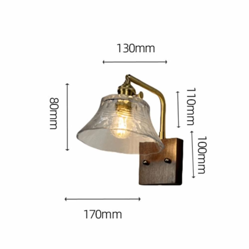 Modern Luxury Retro Wooden Wall Lamp Vintage Walnut Nordic Glass Wall Sconce Glass/Ceramic Lampshade Atmosphere Lighting