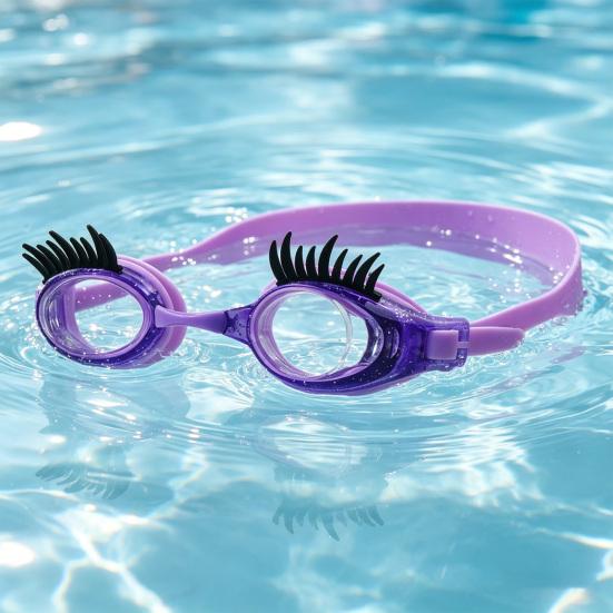 Children's Eyelashes Swimming Goggles Anti-Fog No Leak Swim Goggles Cute Eyeglass for Kids Girls Pool Accessories