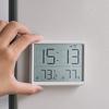 Ultra Thin Digital Clock with LCD Display Wall Mountable Alarm Temperature Monitor for Home Office