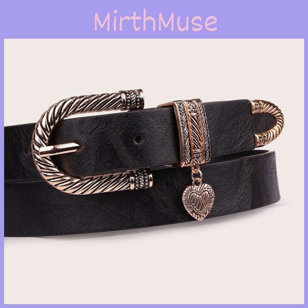 Fashion Leather Belt With Heart Pendant For Casual Outfits