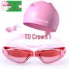 Youyou Anti-Fog HD Waterproof Swimming Goggles & Cap Set for Men and Women - Fashionable Adult Eye Protection.