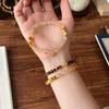 "Ten Miles of Fortune" Text New Chinese Style Yellow Crystal Tiger Eye Stone Beaded Bracelet Versatile Multi-layer Bracelet