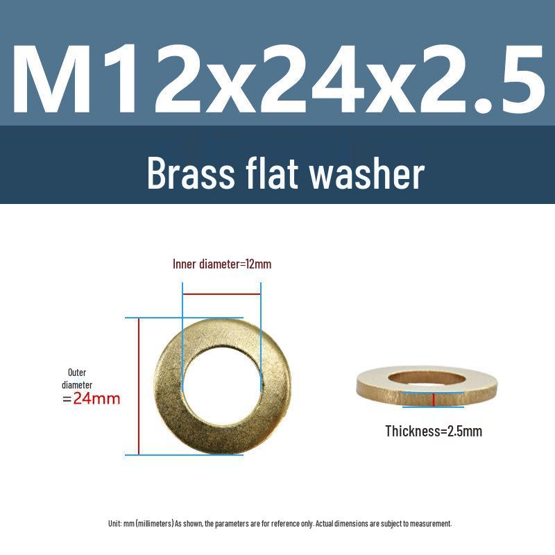 Yigu Durable Brass Flat Washers: M2-M12 Screws