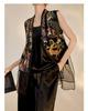 2026 Chinese Style High-End Mulberry Silk Embroidered Frog Button Mesh Retro Women's Vest M6063