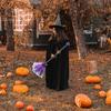 1Set Halloween Witch Hat & Flying Broom Cosplay Costume Props Party Decorations Ghost Festival Atmosphere Dress Up Halloween Hat