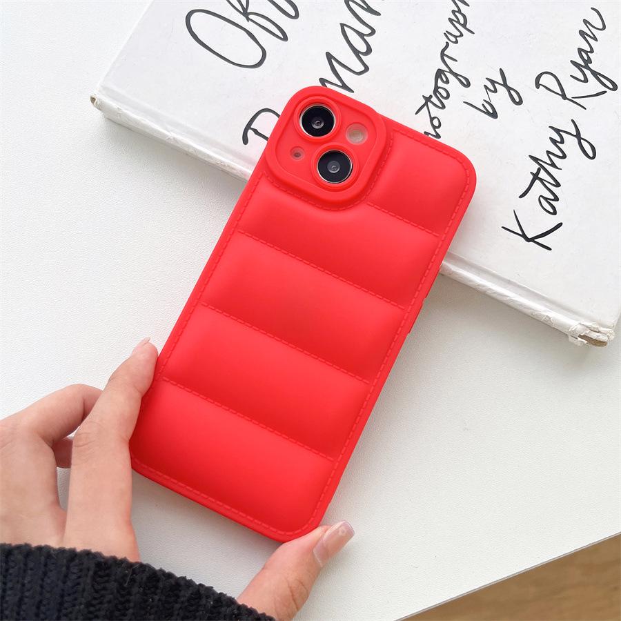 TPU Frosted Anti-Fingerprint Down Jacket for Apple iPhone 16, 14 Pro, 12, XR, 11
