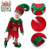 Christmas Girls Boys Elf Costume Toddler Xmas Cosplay Set Dress Shoes Stockings