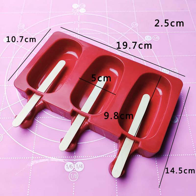 Silicone Ice Cream Mold with 20 Sticks DIY Chocolate Dessert Popsicle Moulds Tray Ice Cube Maker Summer Homemade Party Supplies