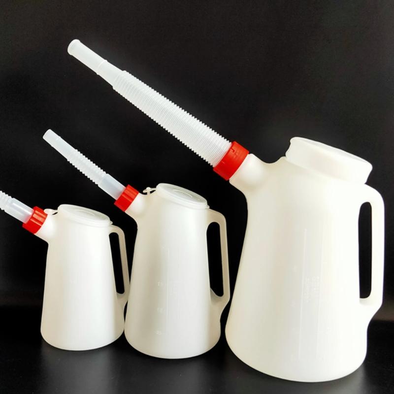 5L Long Mouth Oil Can Automotive Oil Can Dispenser Bottle Enough for Any Vehicle Oil Measuring Jug Automotive Oil
