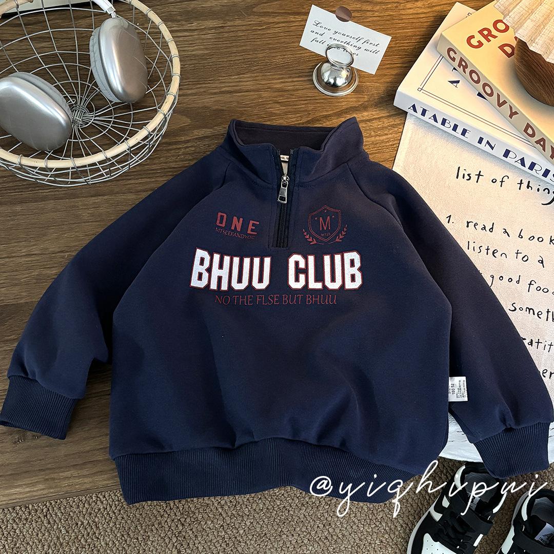 

Spring Men s And Women s Hoodies With Stand Up Collars And Pullover Tops 90 синий