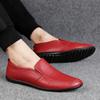 Genuine Leather Loafers Men Casual Shoes 2025 Designer Formal Business Mens Moccasins Slip On Flats Male Driving Shoes Red