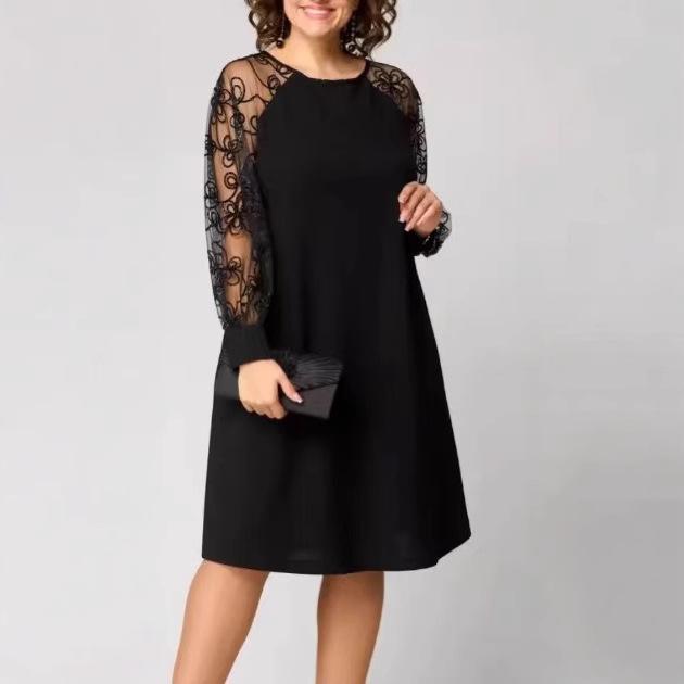 Lace Spring and Autumn Temperament Women's Clothing Fashion Skinny Dress Skirt Large Size
