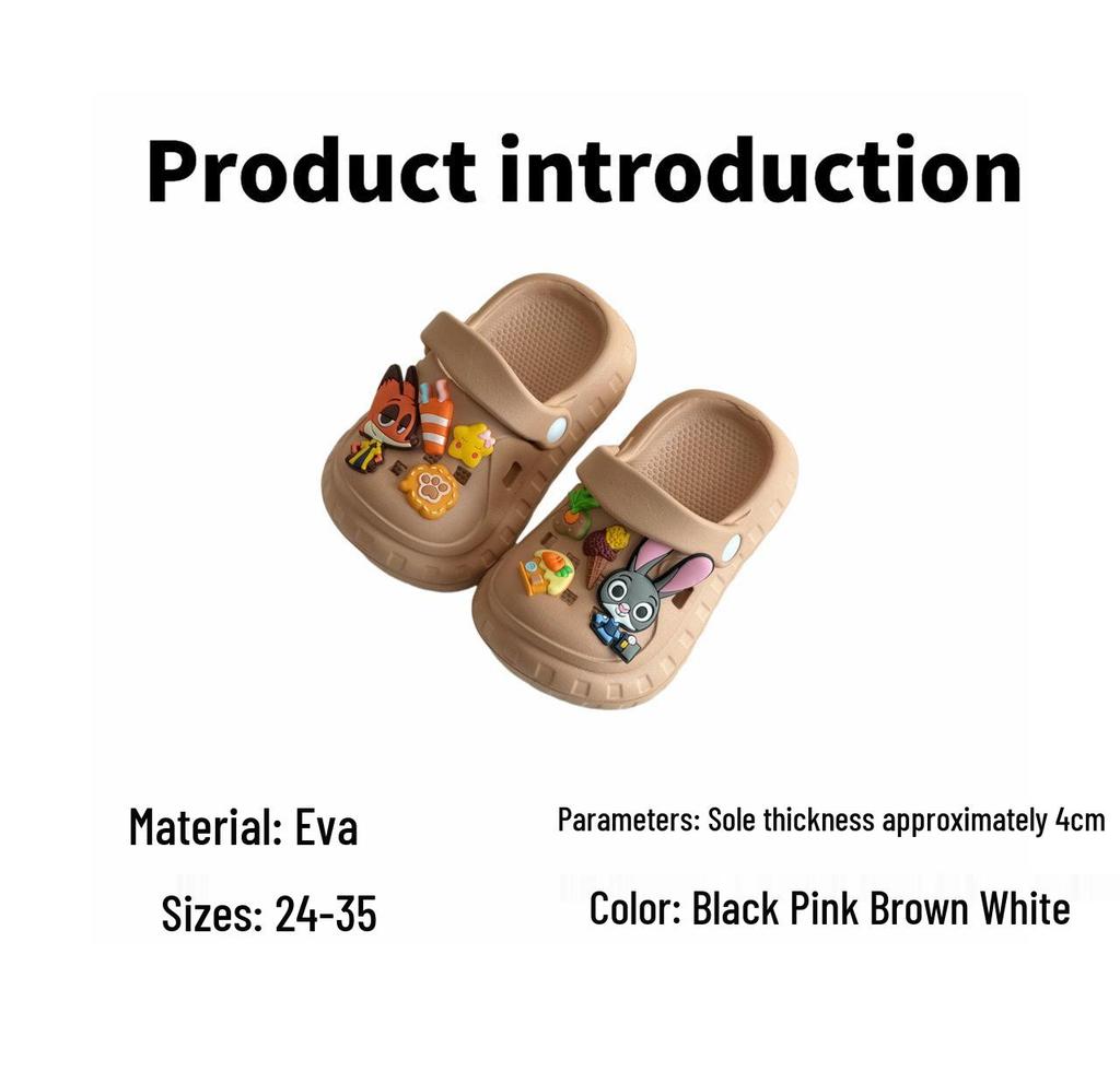 Kids' Crazy Animal Crocs - City Beach Closed-Toe Non-Slip Sandals for Boys & Girls