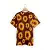 Plus Size Women's 3D Printed Sunflower Pattern T-shirt An Elegant Casual Crew Neck Short Sleeved Top