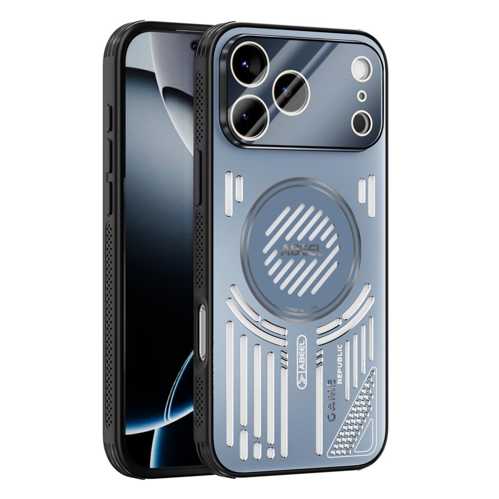 For iPhone 17 Pro Magnetic Case Aluminium Alloy+PC+TPU Hollow Heat Dissipation Phone Cover