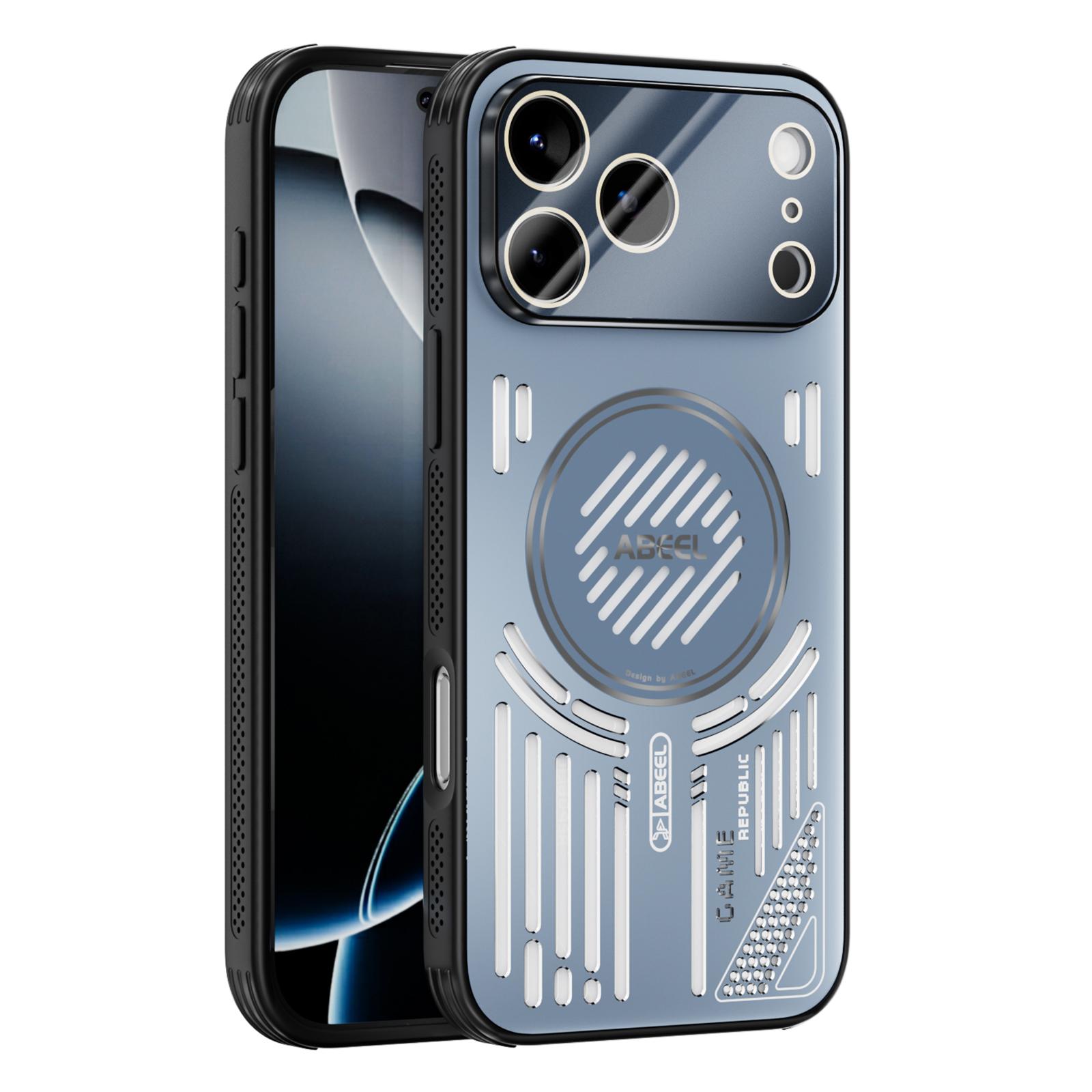 ABEEL For iPhone 17 Pro Magnetic Case Aluminium Alloy + PC + TPU Hollow Heat Dissipation Phone Cover E