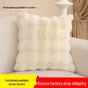 Plush Faux Rabbit Fur Throw Pillow for Sofa or Bed - Cozy Lumbar Support Cushion