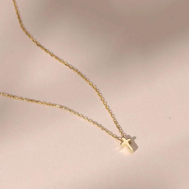 S925 Sterling Silver Stylish Cross Necklace - Creative and Versatile Clavicle Chain 925 Sterling Silver
