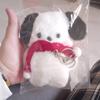 Kawaii Sanrioed Anime Cartoon Serie Pochacco Süßer weicher Plüsch Schlüsselanhänger
