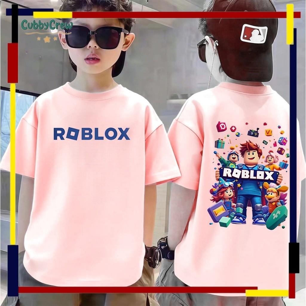 Brand new cool Roblox sport printed children's round neck top