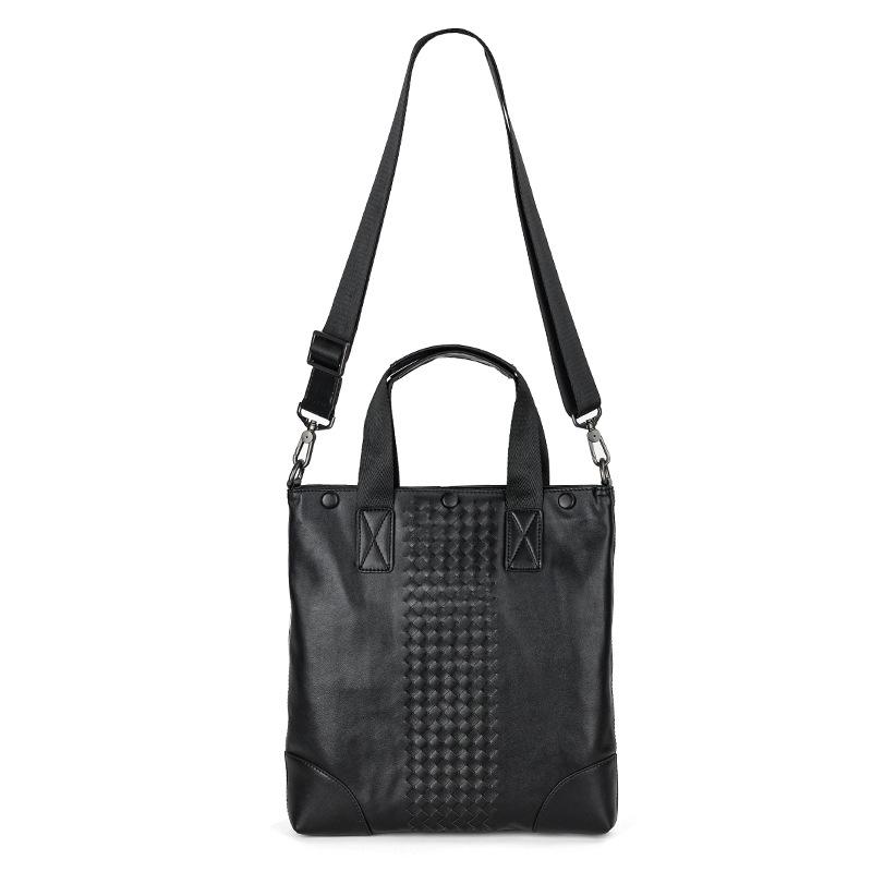 

2024 Мужской плетеный портфель ручной работы: Вместительная сумка кроссбоди через плечо и сумка для ноутбука 32*5*29 cm чёрный