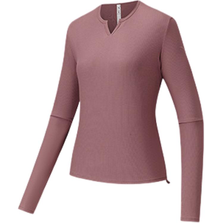 

Anta Versatile V-Neck Soft Comfortable Breathable Long Sleeve T-Shirt Women Tops 162537402-1