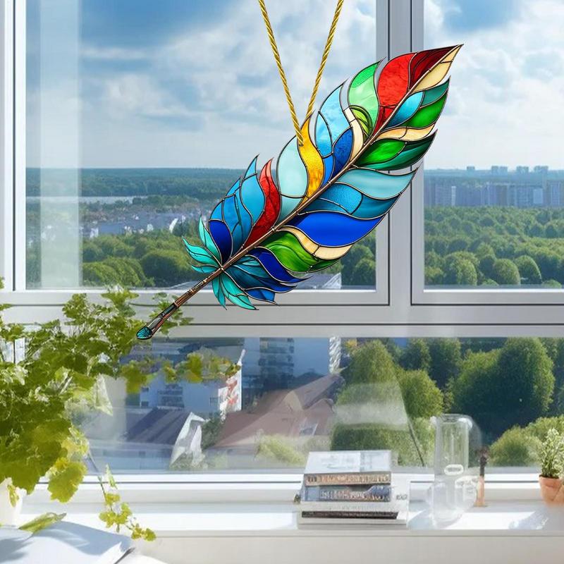 Bemalter Vogel Sonnenfänger zum Aufhängen am Fenster Niedlicher Vogel Sonnenfänger Heimdekoration 2D Acryl Vogel Ornament für Vogelliebhaber
