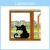 Halloween Cat Terror Shopwindow Wall Stickers Home Decor Room Mural Decals Art
