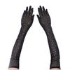 Damen Braut Langarmhandschuhe Nachtclub Themenparty Handschuhe Tanzparty Vollfingerhandschuhe Glitzernde Strass Fäustlinge