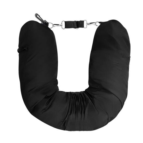 

Подушка в форме буквы U Креативная регулируемая пряжка Экономящая пространство наволочка для путешествий Набивная подушка в форме буквы U для шеи Подушка-труба Аксессуары для путешествий прохладный черный