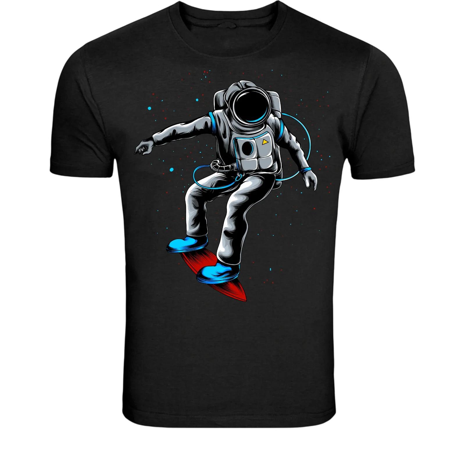 Astronaut Skateboard Space T-Shirt - Cosmic Skateboarding XXL