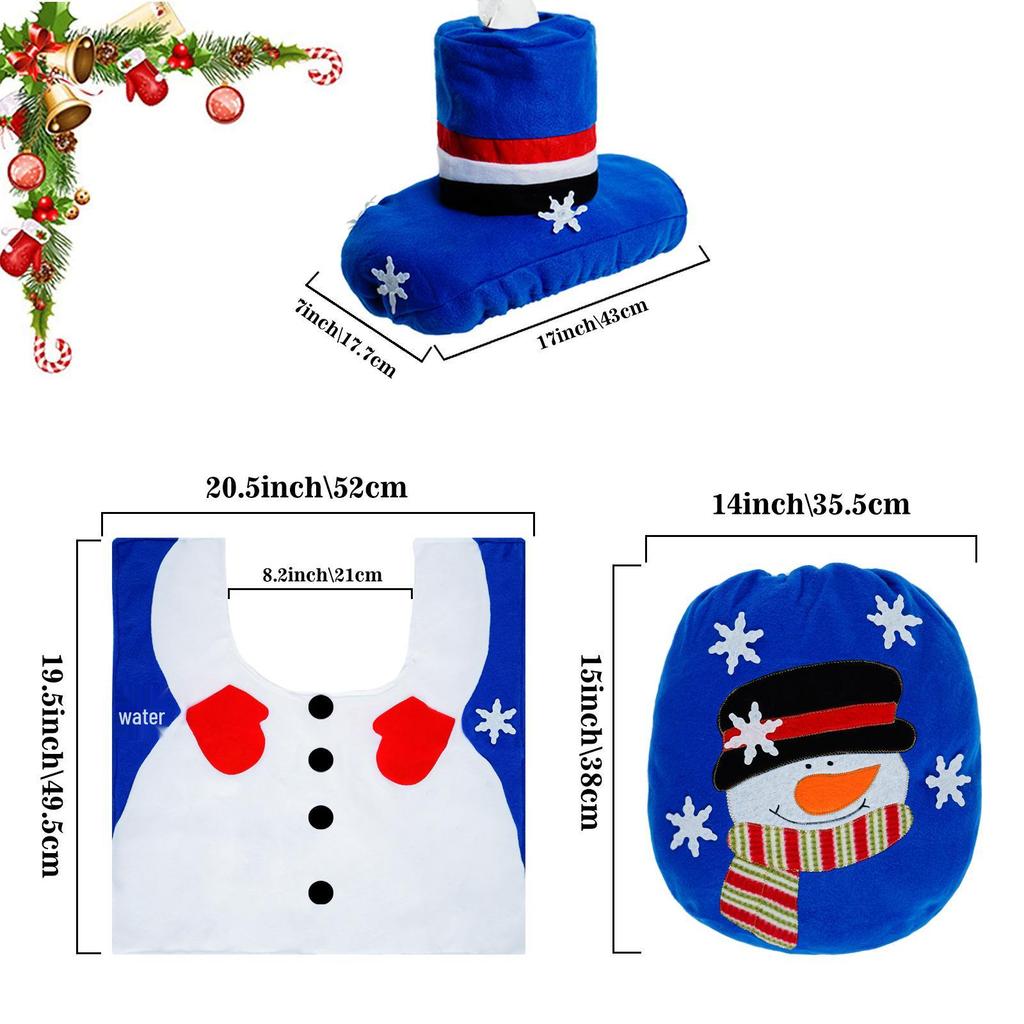 Christmas Snowman Toilet Seat and Cover Set - 3 Pieces