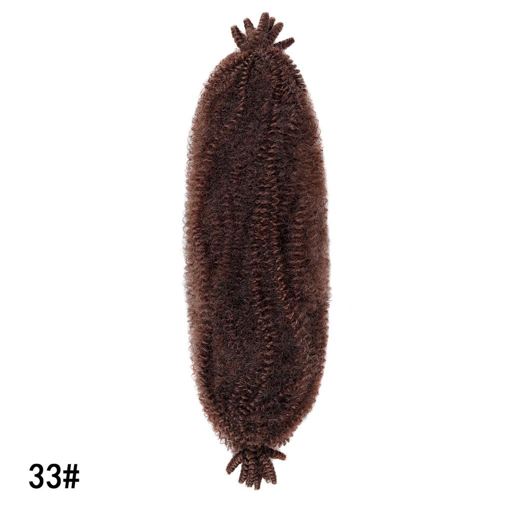 Springy Afro Twist Black Synthetic Crochet Hair Marley Twist Curly Braiding Hair Extensions DIY Wigs For Women Ladies