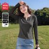 MINISO Women's V-Neck Long Sleeve Base Layer Top