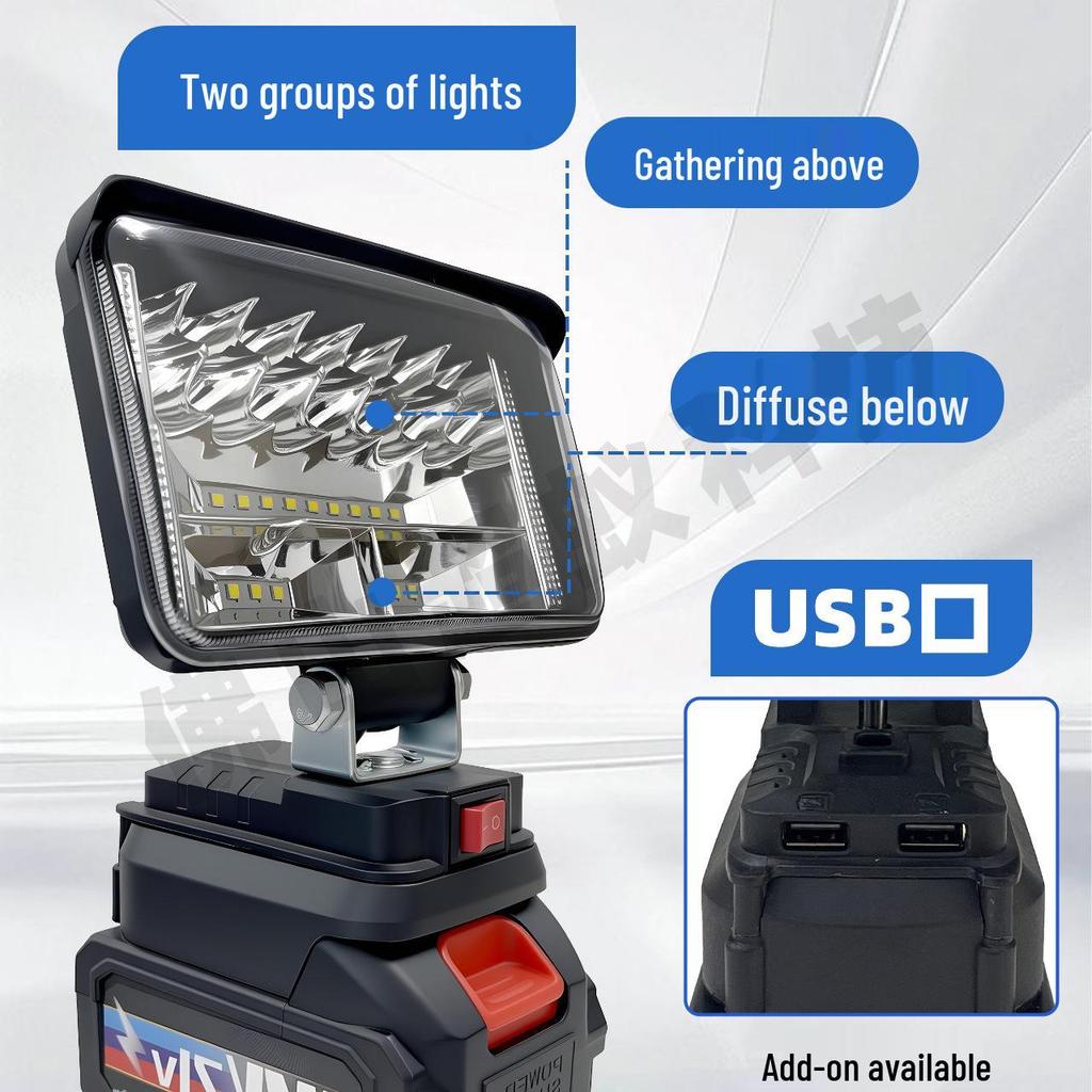 Universal LED Work Light & Charger for Makita 20V Wrench Tool Battery - Perfect for DIY & Outdoor Emergencies