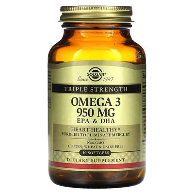 Omega3, EPA & DHA, Trojitá síla, 950mg, 50 měkkých kapslí