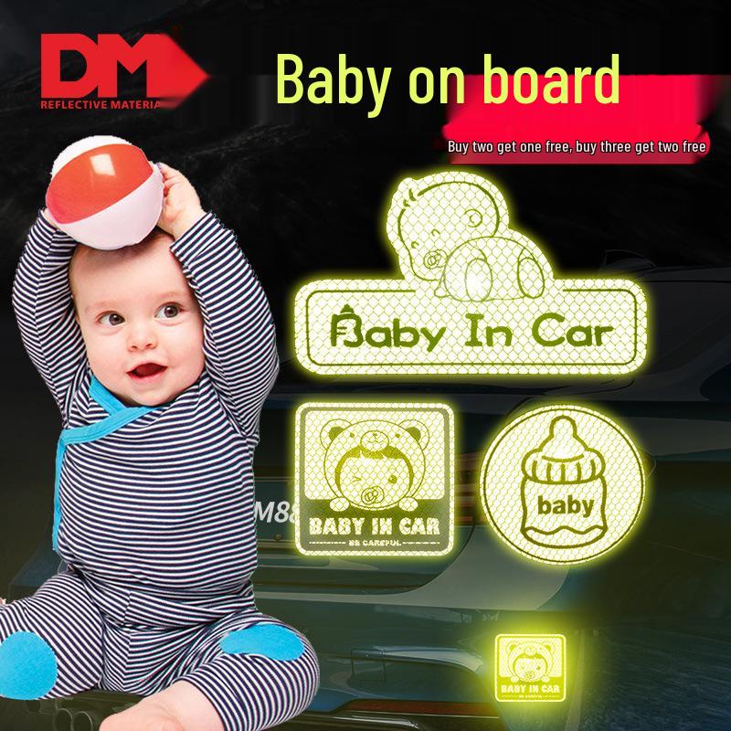 Super Reflective Baby & Pregnant Woman Warning Sticker for Car Interior