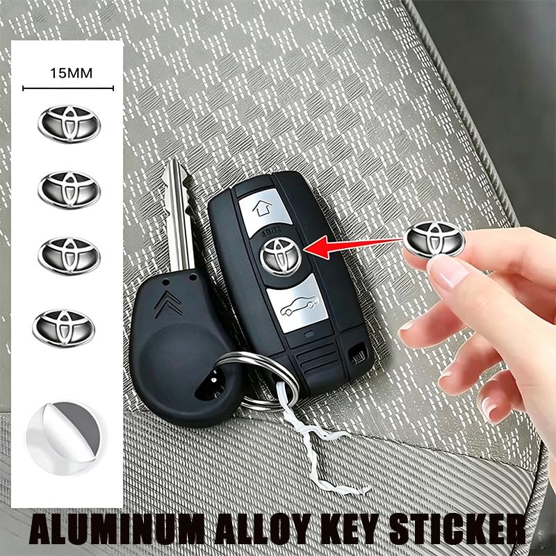 14mm 15mm Car Remote Key Sticker Aluminum Emblem Decoration Decal For Toyota Hilux Aygo Yaris Ractis Corolla Camry Auris Tacoma