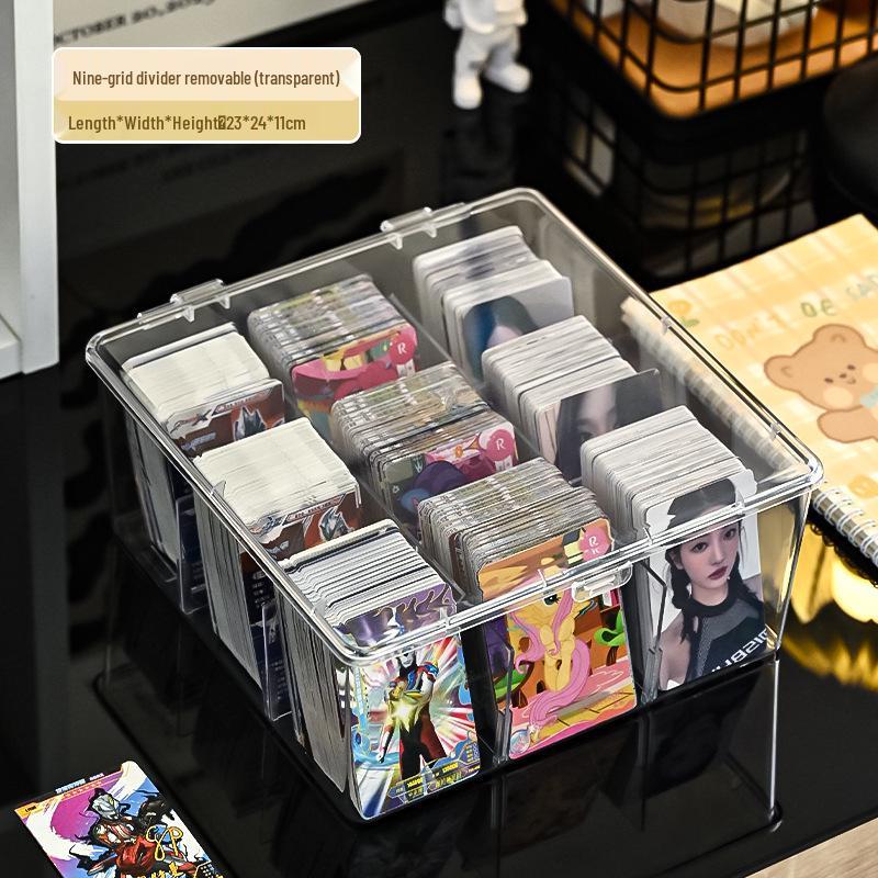 

Прозрачный органайзер большой вместимости для игровых карт и кабелей со съемными разделителями