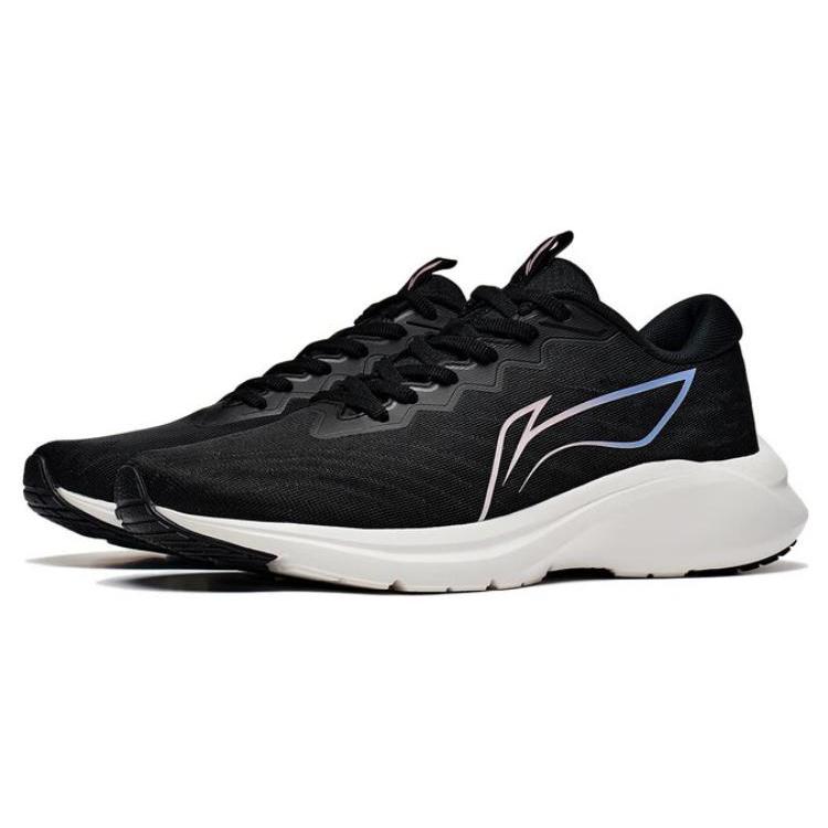 Li Ning YunQue Fabric Slip Resistant, Abrasion Resistant, Breathable Low top Running Shoes Women's Black ARST034-1