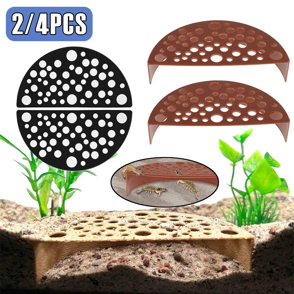 4/2Pcs Shrimp Breeding Protector Plastic Fish Tank Decoration Aquarium Shelter 11.6x5.8x2.5cm Reusable Fish Shrimp Breeding Cave