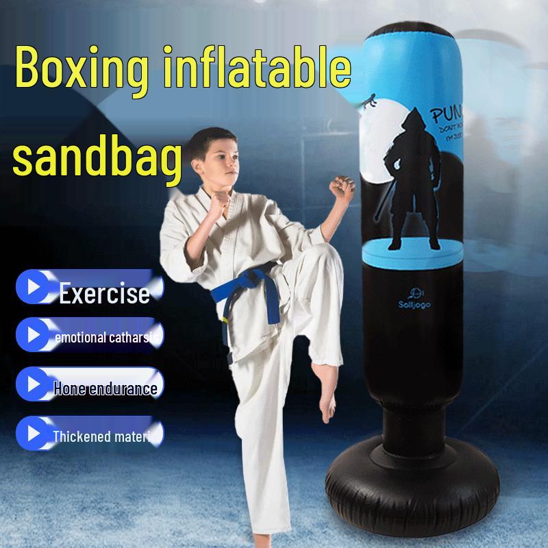 Blue Assassin Inflatable Punching Bag: Stress Relief Tumbler for Fitness & Boxing