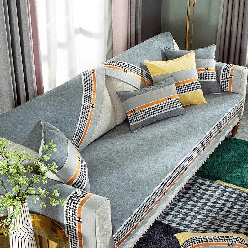 Chenille Fabric Sofa Cover Anti-slip Protector Seat Cover European Couch Cover Sofa Towel for Living Room Decor New sofa cushion